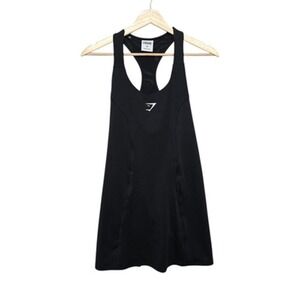 Gymshark Dress Womens Medium Black Racerback Athletic Training Workout‎ Logo